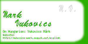 mark vukovics business card