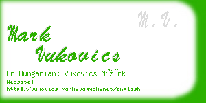 mark vukovics business card